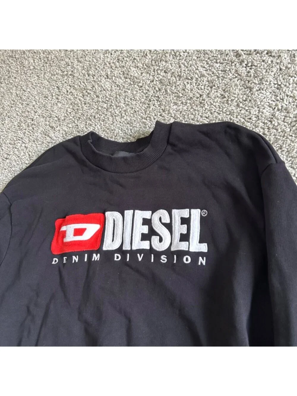 Diesel Men's Sz XL Black Crewneck Sweatshirt Denim Division Logo
